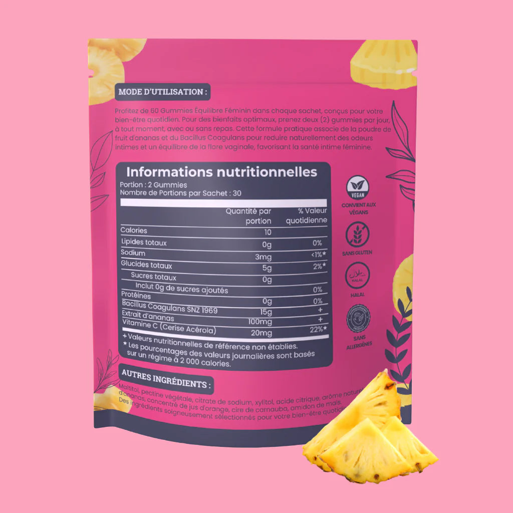 Gummies Équilibre Féminin Ananas | N°1 au Maroc